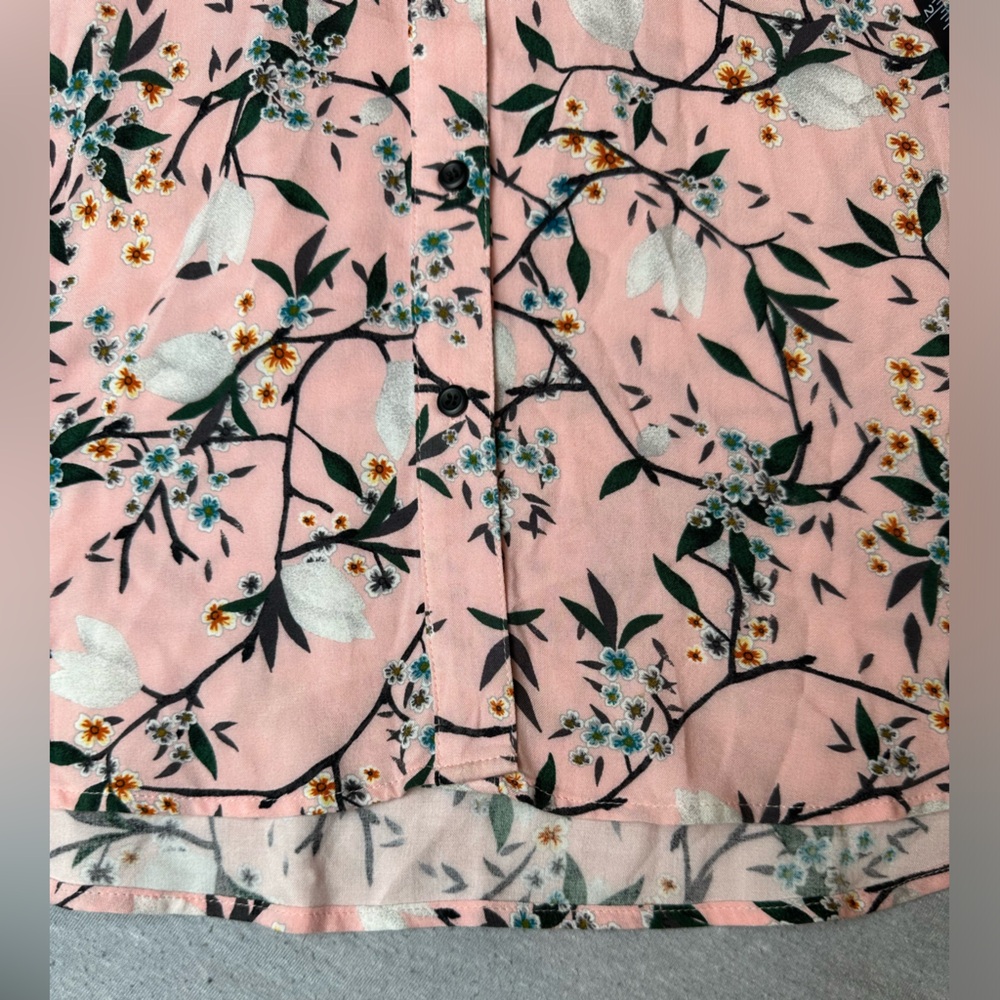 🌸EUC🌸 TOPSHOP Blossom Button Up Pink Blouse Size 4 - Picture 7 of 9